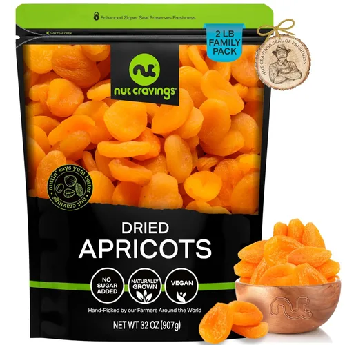 Vista 25 de Damascos turcos desecados al sol, sin azúcar añadido (80 oz, 5 lb, a granel) empaquetados frescos en bolsa resellable, bocadillos de fruta dulce