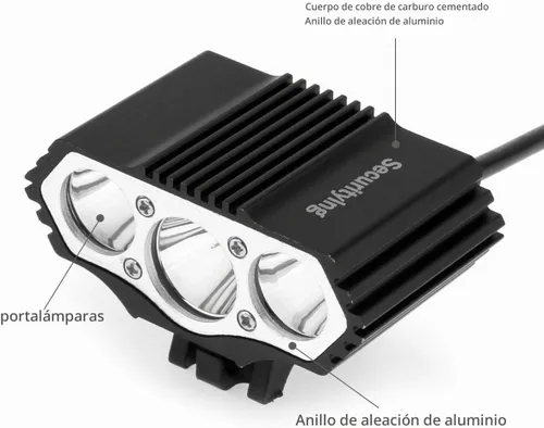 Vista 4 de Faro de la bici de 900 lúmenes, luz impermeable del LED para el ciclismo