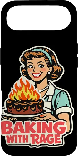 Vista 27 de Baking with Rage Retro 1950s Housewife Pop Art Humor Case for iPhone 17