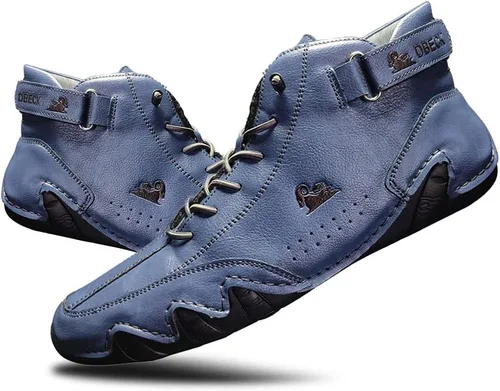 Vista 32 de JishinGal Botas Chukka de ante para hombre, ligeras, descalzas, para caminar, al aire libre, informales, italianas, hechas a mano, de caña alta, sin