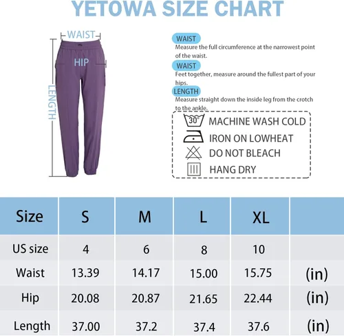 Vista 7 de YETOWA Pantalones deportivos de yoga para mujer, con cordón y bolsillos, para entrenamiento, atletismo, descanso