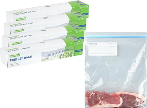 Vista 13 de Restaurantware Bag Tek - Bolsas con cremallera para congelador de 1 cuarto de galón, 25 bolsas desechables con cremallera, bolsas de plástico