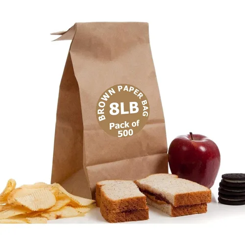 Vista 8 de Perfect Stix Bolsas de papel kraft marrón de 6 libras para llevar - Paquete de 500
