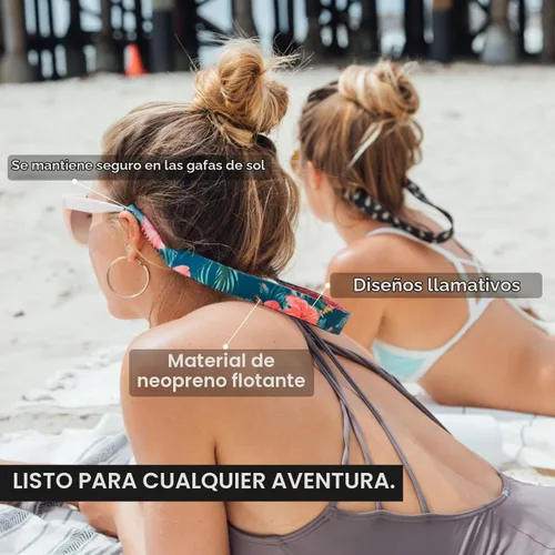 Vista 2 de Ukes Floating Neoprene Sunglass Strap - Adjustable and Anti-Slip Retainer for Glasses - Universal Fit