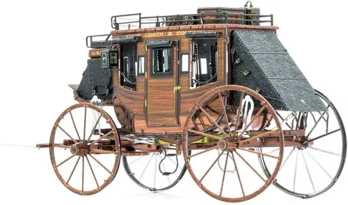 Vista 2 de Fascinations Metal Earth Wild West Stagecoach - Kit de modelo de metal 3D