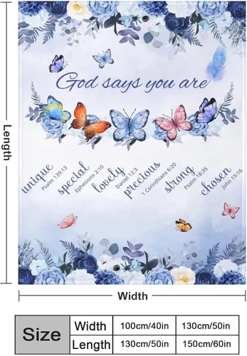 Vista 2 de Manta cristiana para mujer, manta de regalo religioso con versículos de la Biblia y pensamientos inspiradores, manta cálida de felpa curativa