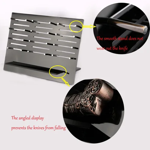 Vista 7 de Soporte de exhibición de cuchillos de acrílico, negro Soporte para cuchillos, pantalla plegable de almacenamiento de cuchillos, se adapta a todos