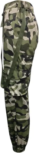 Vista 5 de Famnbro Camo Cargo Pants for Women, Army Fatigue Camouflage Slim Fit Jogger Sweatpants