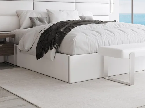 Vista 17 de VANT Cama de plataforma tapizada, tamaño Queen, color beige Boucle, marco de cama de fácil montaje, no necesita somier, base para un apoyo óptimo
