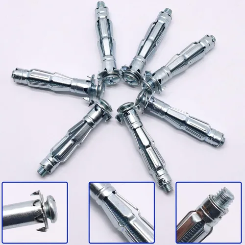 Vista 4 de Anclajes de Pared Huecos con Tornillos de Servicio Pesado, Pernos Molly de Acero al Carbono Galvanizado en Zinc Anclajes de Pared para Paneles