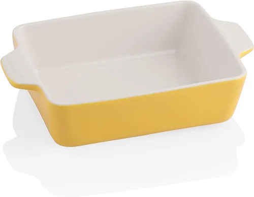 Vista 22 de Sweejar Plato de Cerámica para Hornear, Bandeja Rectangular Pequeña para Hornear con Asas Dobles, 20 Oz para Cocinar, Brownie, Cocina, 6.5 x 4.9 x