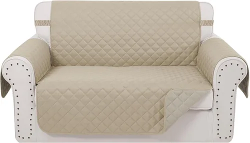 Vista 54 de Fundas para Silla Reclinable Reversibles Funda de Sofá para Mascotas Protector de Muebles Lazy Boy (Silla 23'', Beige/Beige)