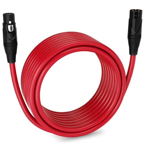Vista 21 de LyxPro Cable de micrófono XLR hembra a macho de ángulo recto de 3 pines de 1.5 pies para altavoces amplificados, interfaz de audio, rendimiento