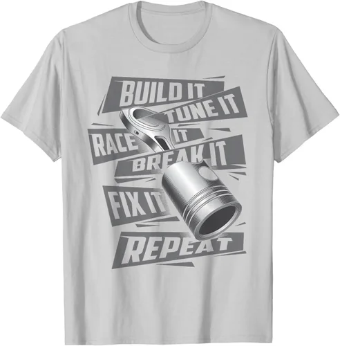 Vista 69 de Build It Tune It Race It Break It - Camiseta para entusiastas de los coches de carreras, talla S Negro