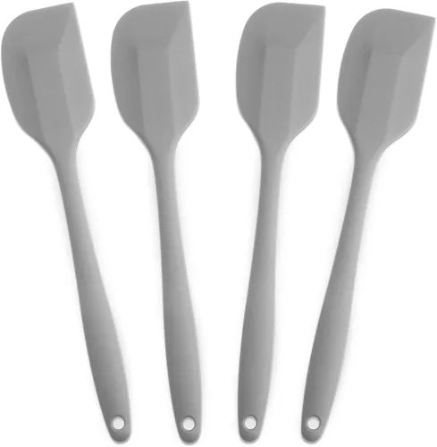 Vista 12 de Espátula de silicona de 4 piezas, espátulas de goma antiadherentes resistentes al calor con núcleo de acero inoxidable