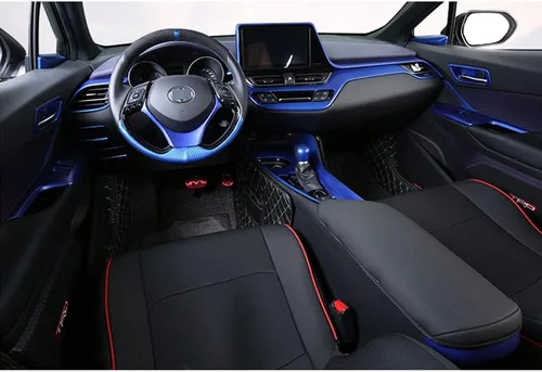 Vista 5 de Rifoda para C-HR ABS Accesorios Cubierta del panel de cambio de marchas de la consola central Compatible con Toyota C-HR 2018, 2019, 2020, 2021 Azul