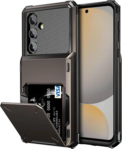 Vista 9 de Vofolen Funda tipo cartera para Samsung Galaxy S24 con soporte para tarjetas, funda protectora de doble capa de 4 tarjetas, resistente a prueba