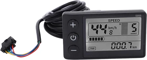 Vista 2 de Goshyda S866 - Computadora para bicicleta, medidor LCD con pantalla eléctrica, panel de control de scooter eléctrico de 24 V, 36 V, 48 V