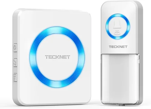 Vista 8 de TECKNET Timbre inalámbrico, timbre de puerta de 0 a 120 dB, timbre enchufable de 1300 pies, timbre de aula impermeable IP65, 60 timbres y 5 niveles