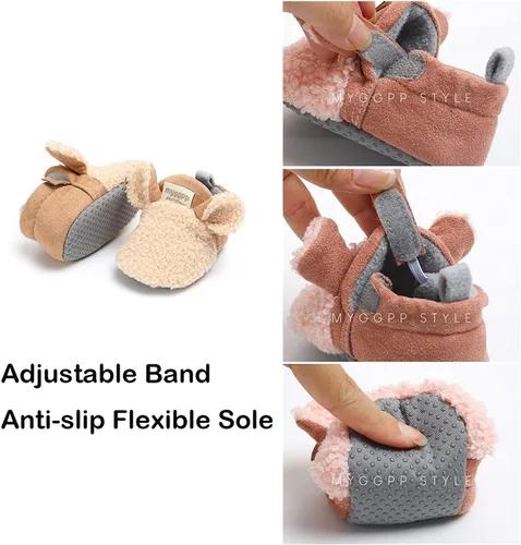 Vista 3 de GYQWJPC Zapatos de bebé para bebés y niñas, antideslizantes, suela suave, zapatos de cuna para recién nacidos, zapatos de 0-18 meses