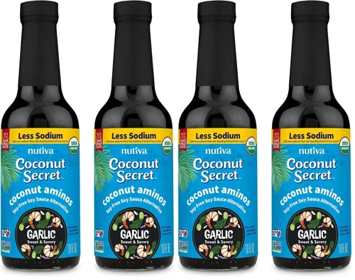 Vista 11 de Aminos de coco, salsa de ajo Coconut secret, 10 onzas líquidas, secreto de coco, aminos de coco, salsa de ajo, 10 onzas líquidas