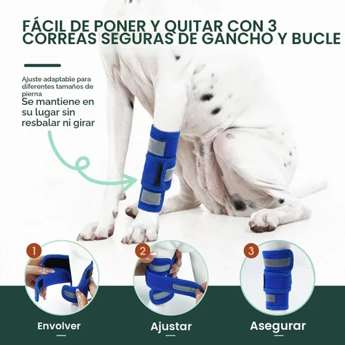 Vista 5 de Kuoser Soporte de pierna delantera para perro y protector de codo, codo ajustable para perro con tira reflectante, manga de compresión para piernas