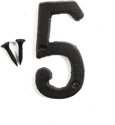 Vista 32 de Letras del abecedario de 3" en metal de hierro fundido decorativas, estilo clásico, para colgar letreros de pared, dirección, nombre, letrero