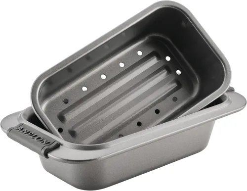 Vista 15 de Anolon Advanced 54715 - Juego de 2 moldes antiadherentes para hornear, color gris con agarres de silicona