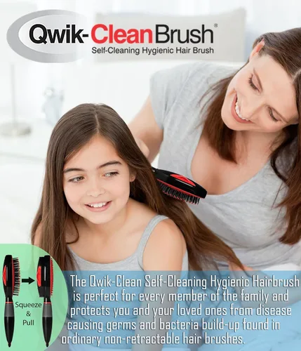 Vista 4 de Cepillo para limpiar el cabello, desenreda, cepilla o peina fácilmente, cepillo retráctil para cabello seco o húmedo, niños y adultos por Qwik