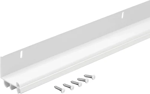 Vista 7 de M-D Building Products 43816 - Sello adhesivo para puerta en forma de L, de 36 pulgadas, de vinilo blanco, con tornillos