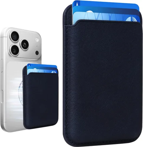 Vista 20 de Cartera de cuero Mag-Safe RFID magnética más resistente para la serie iPhone 17, accesorios Mag-Safe que se adhieren a la serie de iPhone Verde claro