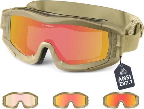 Vista 12 de Airsoft Goggles Anti Fog, Tactical Safety Goggles Z87.1 + Rating Negro