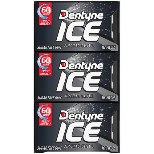 Vista 15 de Dentyne Ice Arctic Chill - Goma de mascar sin azúcar, 9 paquetes de 16 piezas (144 piezas en total) Goma de mascar, perfecta para un aliento