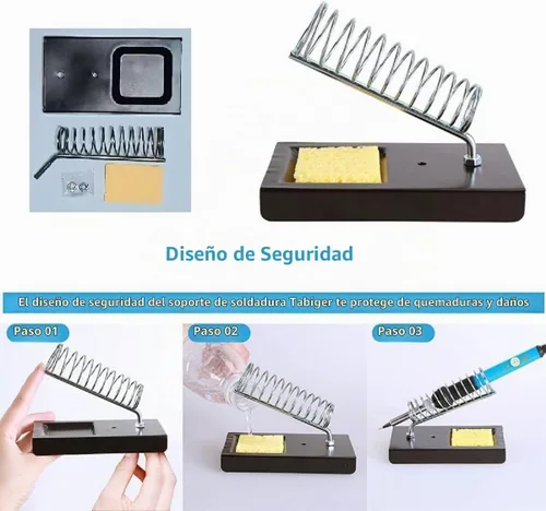 Vista 4 de Kit de soldador, kit multímetro digital, probador múltiple, probador de voltaje, medidas de voltaje CA/CC, corriente Rojo