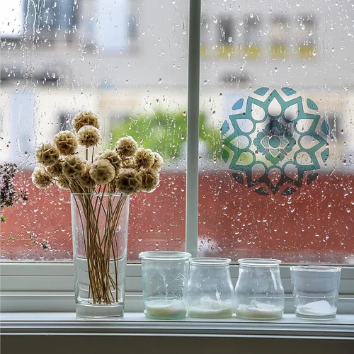 Vista 7 de GORGECRAFT 4 calcomanías estáticas para ventanas, calcomanías de vidrio anticolisión, película de vinilo no adhesiva, calcomanías de decoración