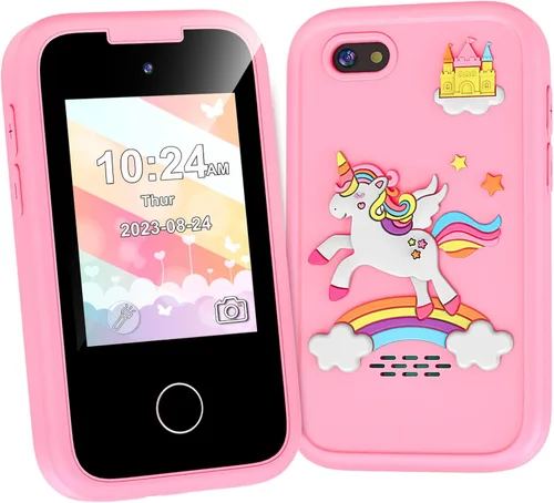 Vista 12 de Teléfono para niños de regalo de cumpleaños, juguete para niñas y niños de 3, 4, 5, 6, 7, 8, 9, 10 años, teléfono inteligente para niños pequeños