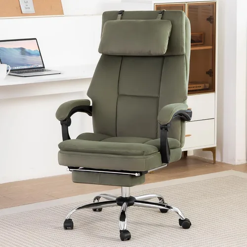 Vista 8 de Big and Tall Executive Office Chair,Ergonomic Office Chair with Footrest, High Back Computer Desk Velvet Chair with Lumbar Support,Adjustable Height