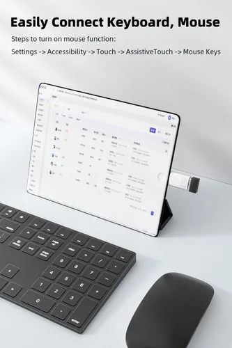 Vista 3 de AreMe Paquete de 2 adaptadores USB C y USB 3.0 OTG para iPhone/iPad, compatible con lector de tarjetas, disco U, unidad flash USB, teclado, ratón