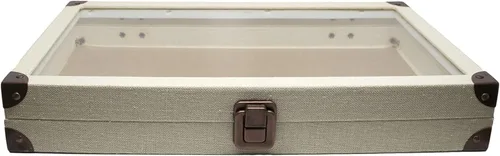 Vista 13 de Novel Box - Caja organizadora de joyas, cuero sintético negro, 6 x 3.75 x 2 pulgadas, caja de joyería de cristal de tamaño pequeño con tapa