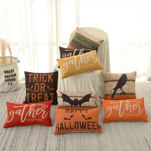 Vista 4 de TRENDIN PL715TR - Funda de almohada rectangular de 12 x 20 pulgadas, decoración de otoño, color amarillo, funda de cojín de lino para sofá