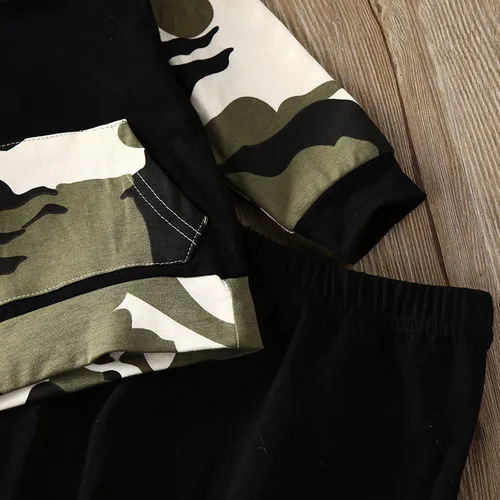 Vista 5 de Conjunto de ropa de 2 piezas para bebés y niños pequeños, sudadera con capucha y pantalones largos de invierno