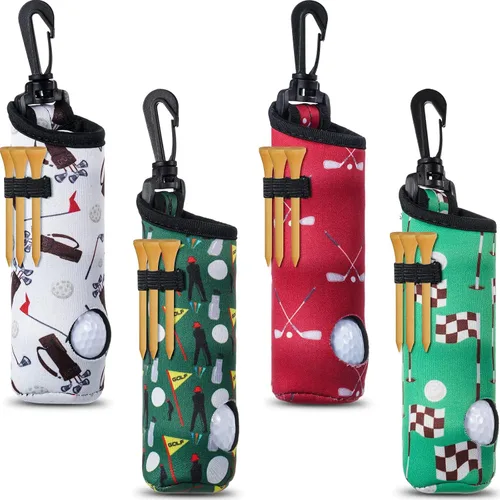 Vista 11 de Chivao 4 Pcs Golf Ball Holder, Golf Tee Pouch for 3 Balls Negro