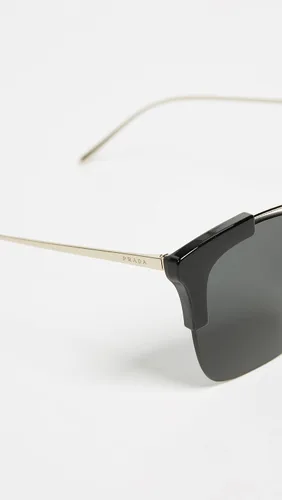 Vista 6 de Prada PR 21US KUI5S0 - Lentes de sol de plástico negrodorado con diseño de ojo de gato, lentes grises