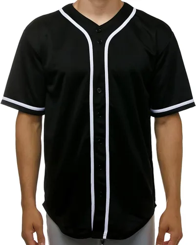 Vista 4 de JC DISTRO Camiseta de béisbol de manga corta con botones para hombre