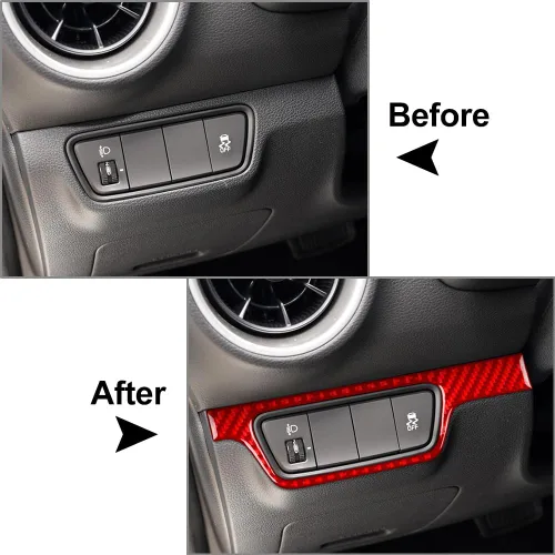 Vista 2 de Panel de control de faros delanteros para el interior del automóvil, adhesivo decorativo de fibra de carbono para Kia Forte Cerato K3 2019 2020 2021