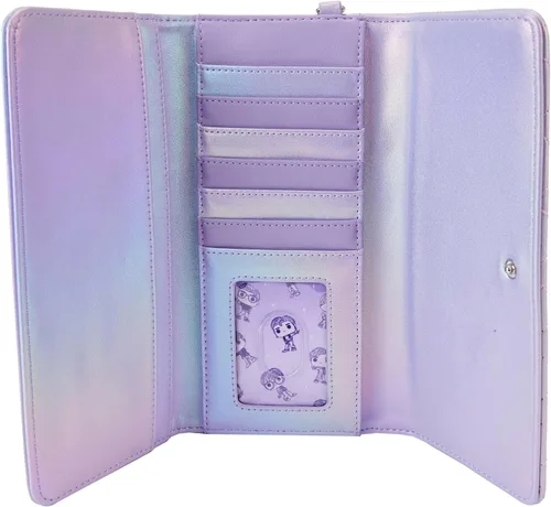 Vista 5 de Loungefly Billetera con solapa púrpura iridiscente con logotipo de BTS, Púrpura, Cartera