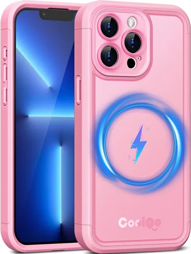Vista 22 de COOLQO Funda magnética para iPhone 12, doble capa mate resistente a los arañazos, color negro