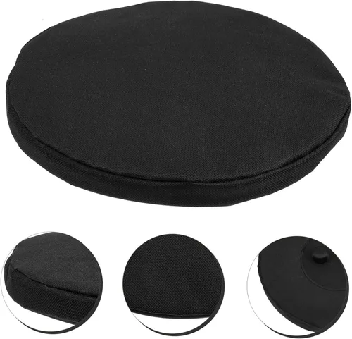 Vista 7 de HOMSFOU - 2 cojines plegables portátiles negros para taburetes