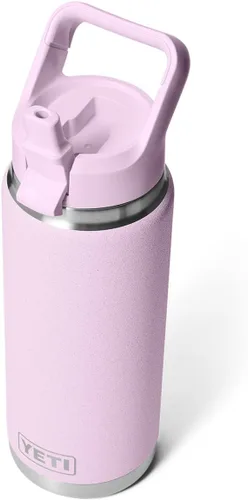 Vista 15 de YETI Rambler Botella de 26 onzas, aislada al vacío, de acero inoxidable, con tapa de popote a juego Rojo rescate