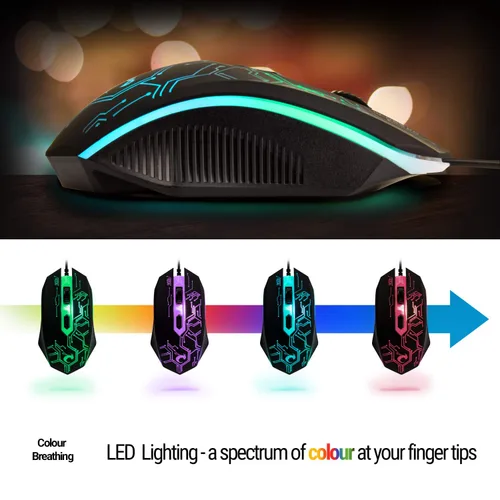 Vista 6 de Gaming Keyboard and Mouse and Mouse pad and Gaming Headset, Wired LED RGB Backlight Bundle for PC Gamers and Xbox and PS4 Users - 4 in 1 Edition